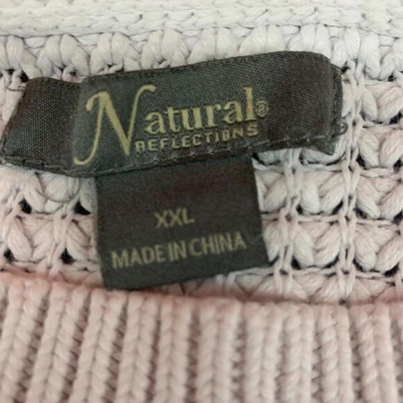 Natural Reflections Womens Off White Waffle Knit Pullover Sweater Size 2XL READ‌ - Picture 3 of 8